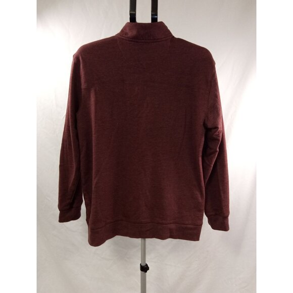 Men's George Quarter Zip Burgundy Pullover Size Large - Picture 4 of 7